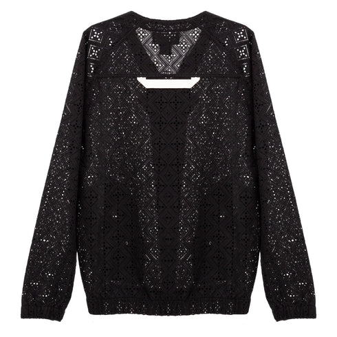 Merely Made Merely Premium Flower Lace Raglan Blouson Black 24PR230BS